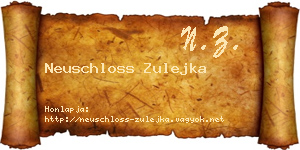 Neuschloss Zulejka névjegykártya